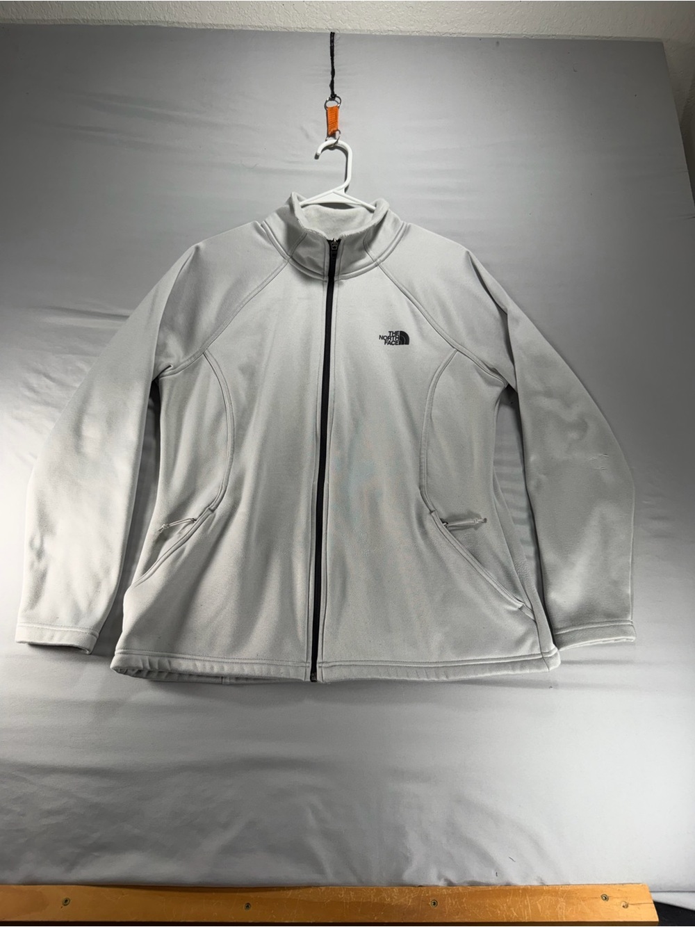 The North Face Agave Womens Large Gray Heather Fleece Jacket Full Zip L Size